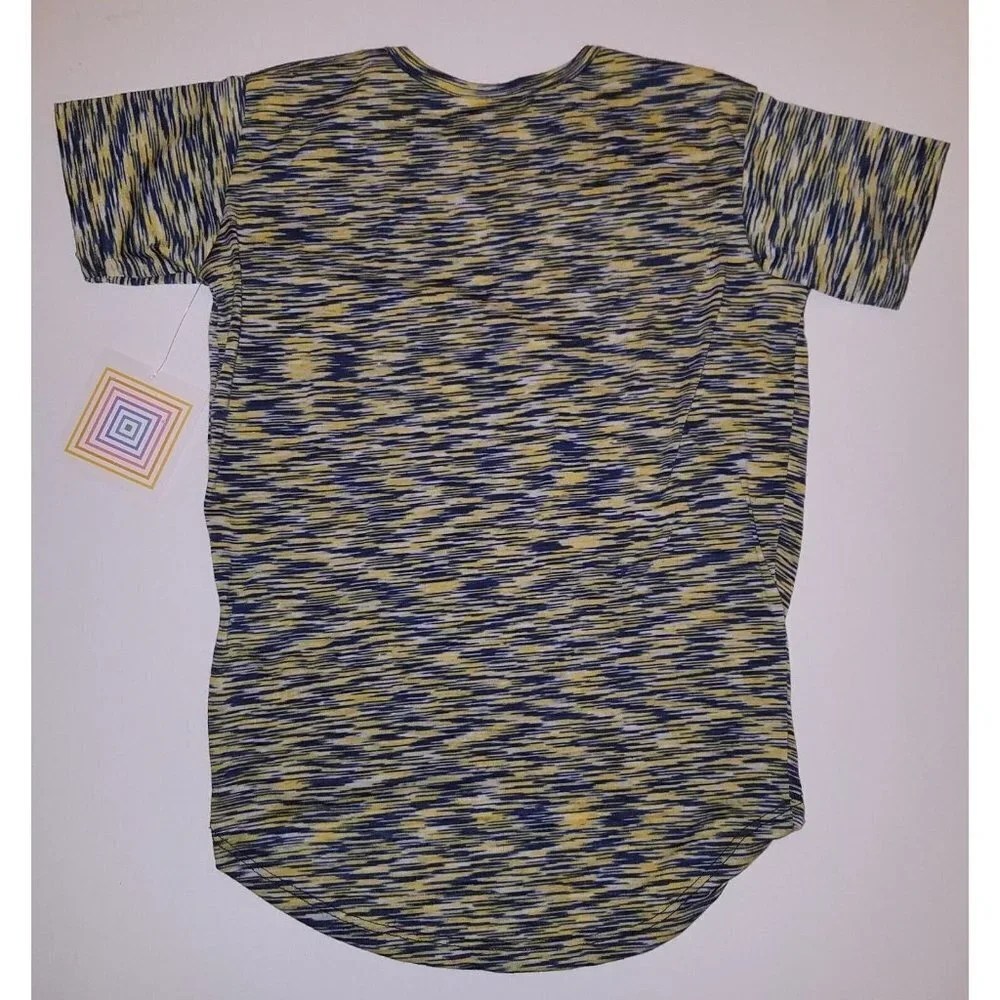 NWT LuLaRoe Gracie Tee Shirt Girls 4 Yellow Blue Zebra Print